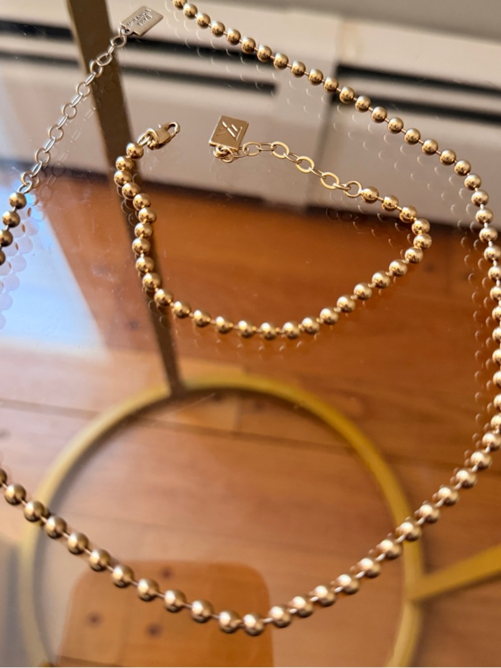 Gold Beaded Necklace and Bracelet Set - Designer Style